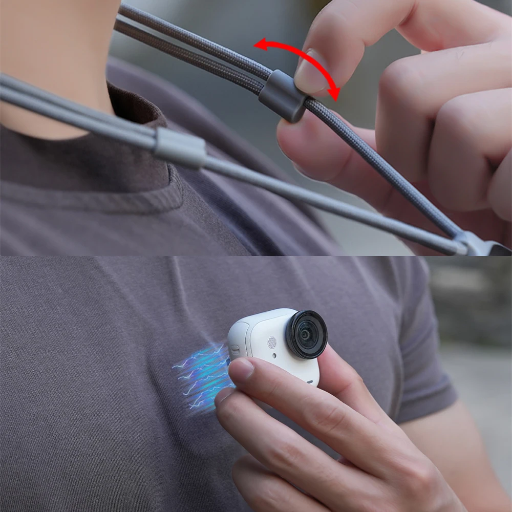 Strong Magnetic Stand Mount For Insta360 Go Ultra/Mic Air Magnet Vlog Bracket Base Check/Neck Strap Anti-lost Lanyard Holder