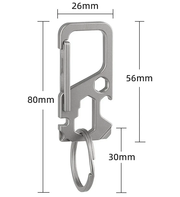 FEGVE Titanium Alloy EDC Multi Tool Outdoor Travel Portable Keychain Carabiner Opener