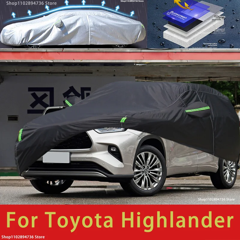 

For Toyota Frontlander Outdoor Protection Full Car Cover Snow Covers Sunshade Waterproof Dustproof Black Car Cover