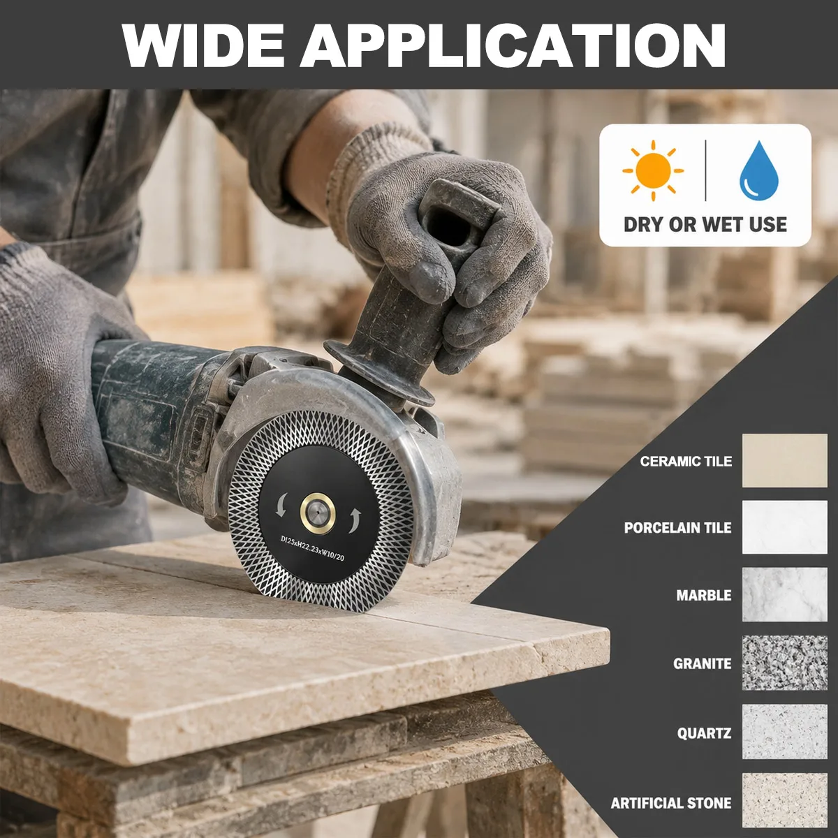 115mm-125mm Moto Clean Diamond Cutting Disc for Tile Ceramic Marble Dry Cutting Circular Saw Blade Power Rotary Tool Accessories - view 3