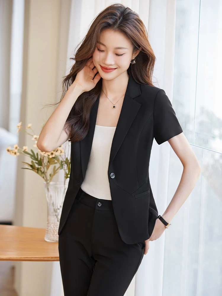 

Комплект костюма Bla, женский летний тонкий Profional ort Sve Interview Public Exnation, официальная спецодежда, отель Manager orm