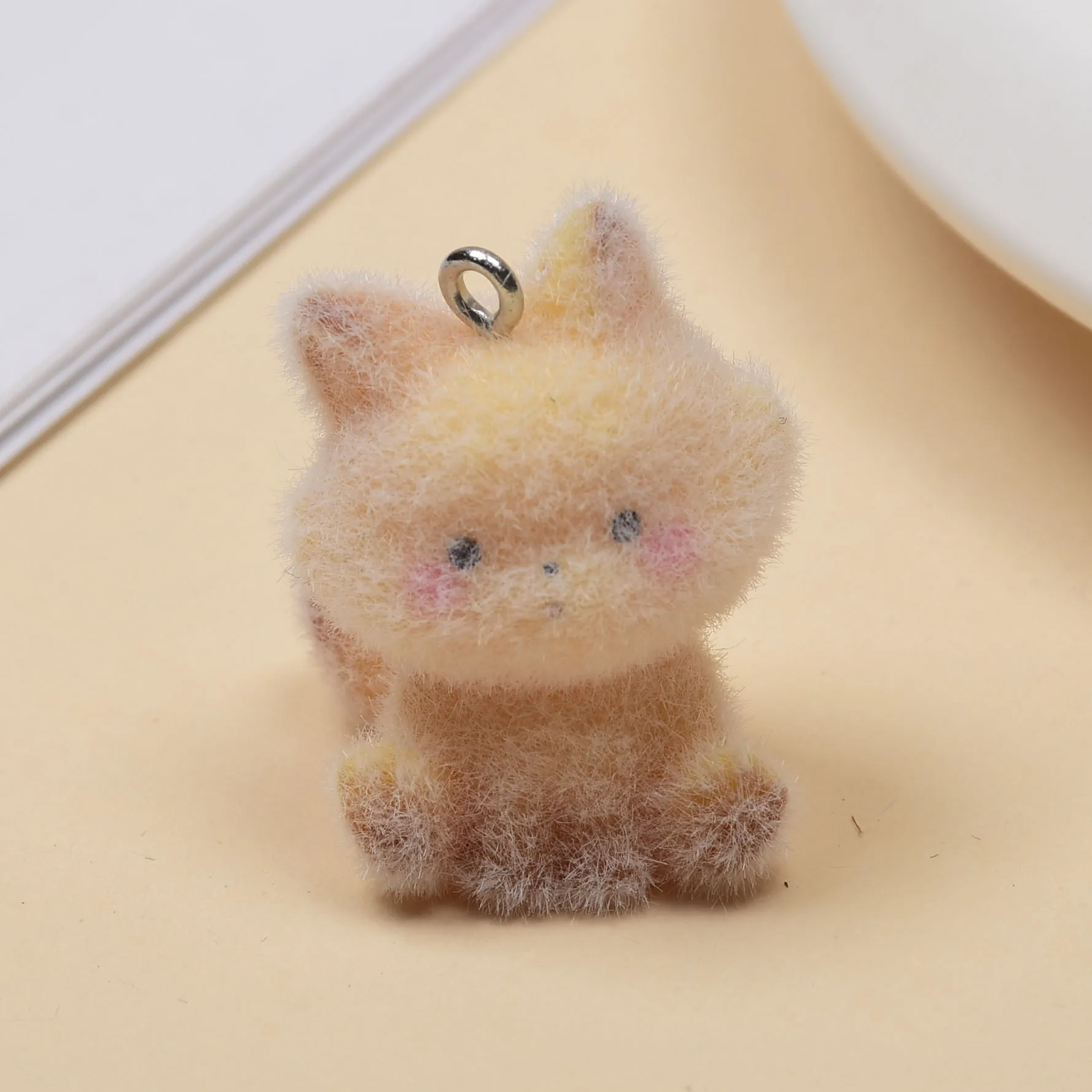 20pcs Flocking Resin cute fox Charms Cartoon Plush Animal Doll Pendant For  Earrings Keychains Making DIY Jewelry Accessories