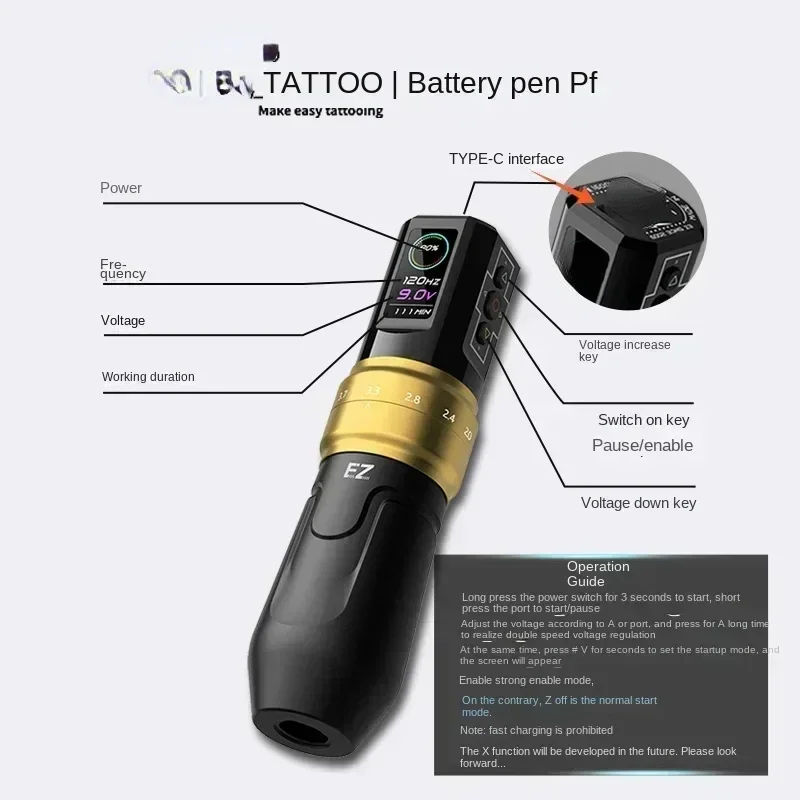 

Tattoo Wireless Charging Pen P3pro Adjustable Stroke Battery Pen LCD Screen Cutting Line Tattoo All-in-One Machine