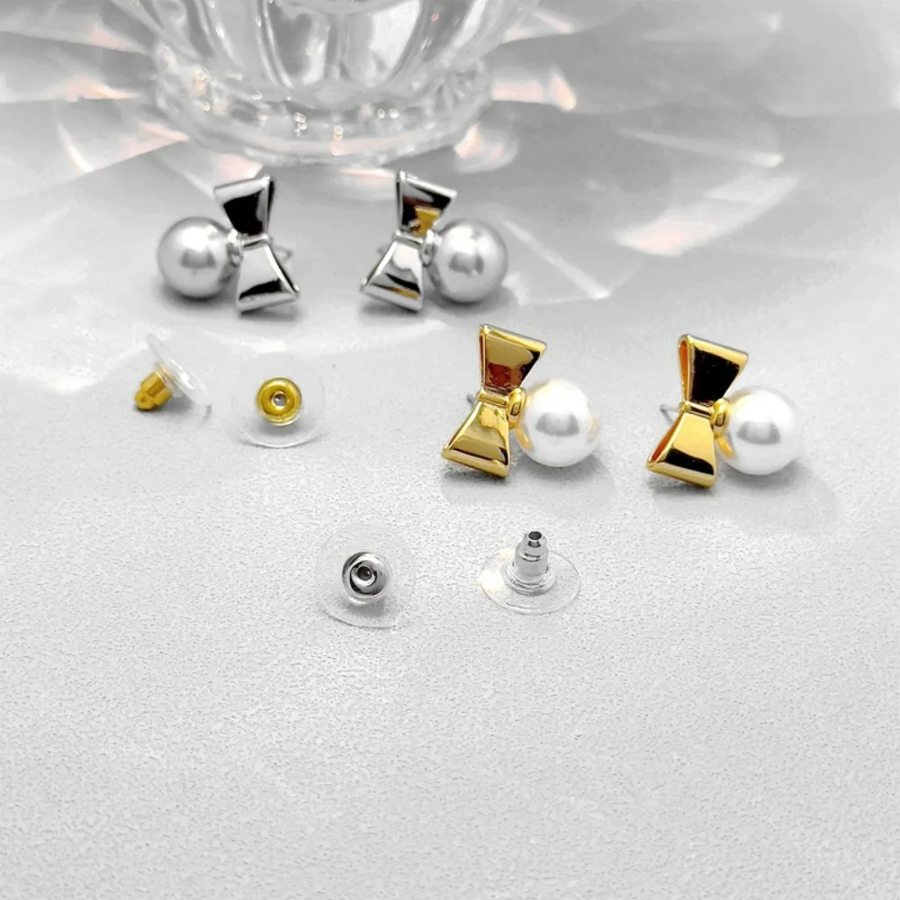 

Cute and Sweet Bow Pearl Earrings, Fashion Niche, Light Luxury, Simple and Elegant, Versatile and High-end Glass Pearl