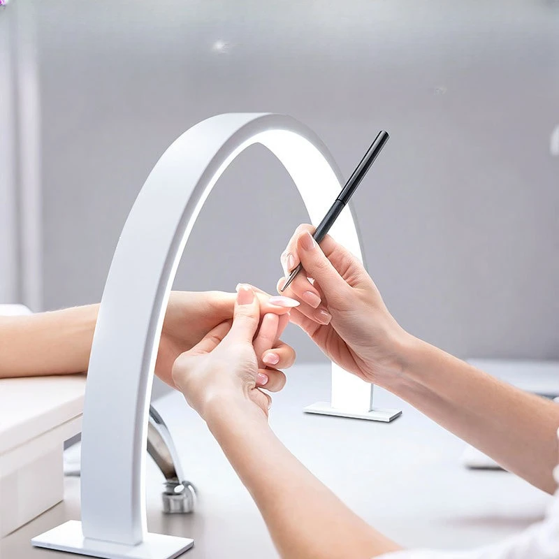 1 pçs meia-lua em forma de u prego e lâmpada de beleza salão de beleza desktop prego e luz de proteção para os olhos luxo led lâmpada de trabalho lâmpada de unhas