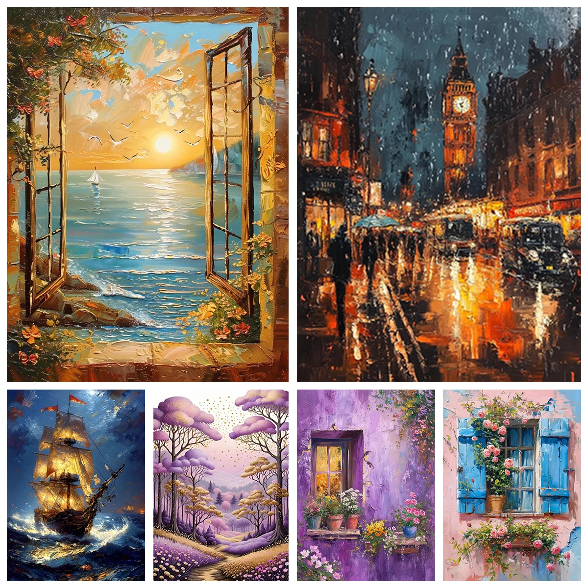 

Beautiful scenery DIY digital oil painting colorful handmade painting home wall decoration simple handmade gift