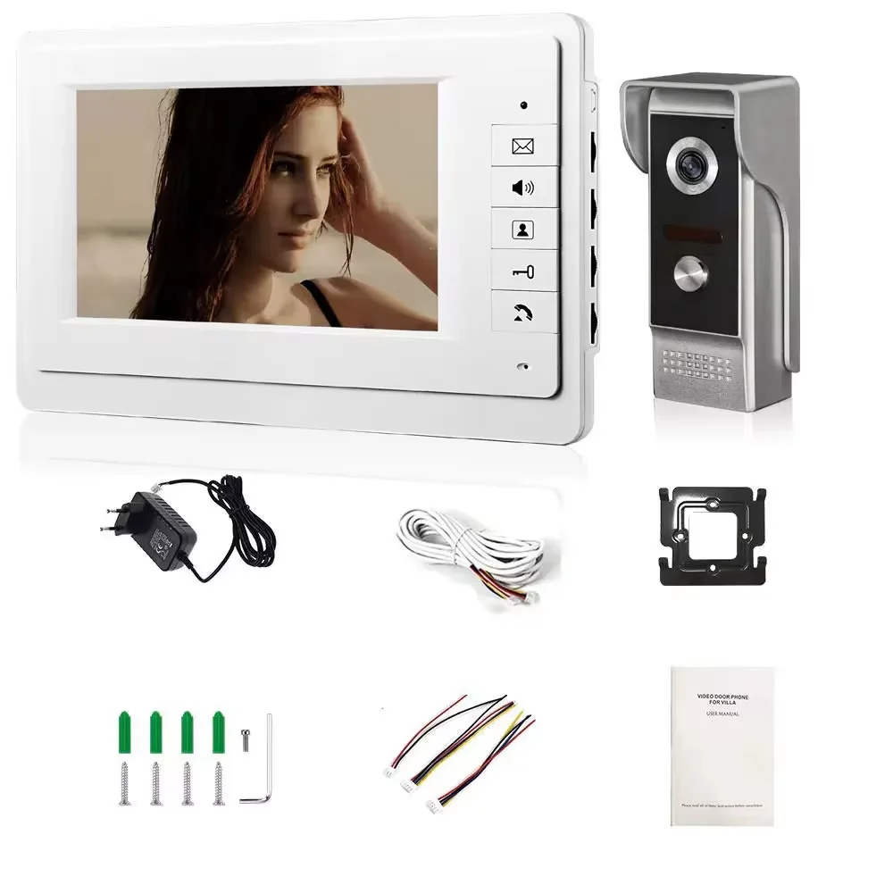 DC 12V Door Access Control system add RFID Electric Lock 7Inch Monitor +Wired Camera