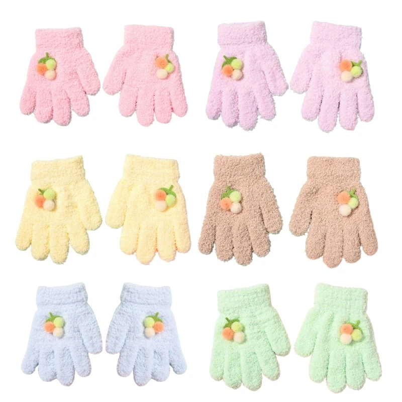 Full Finger Mitten Winter Gloves for Kids Toddler Christmas Gift Crochet Mittens