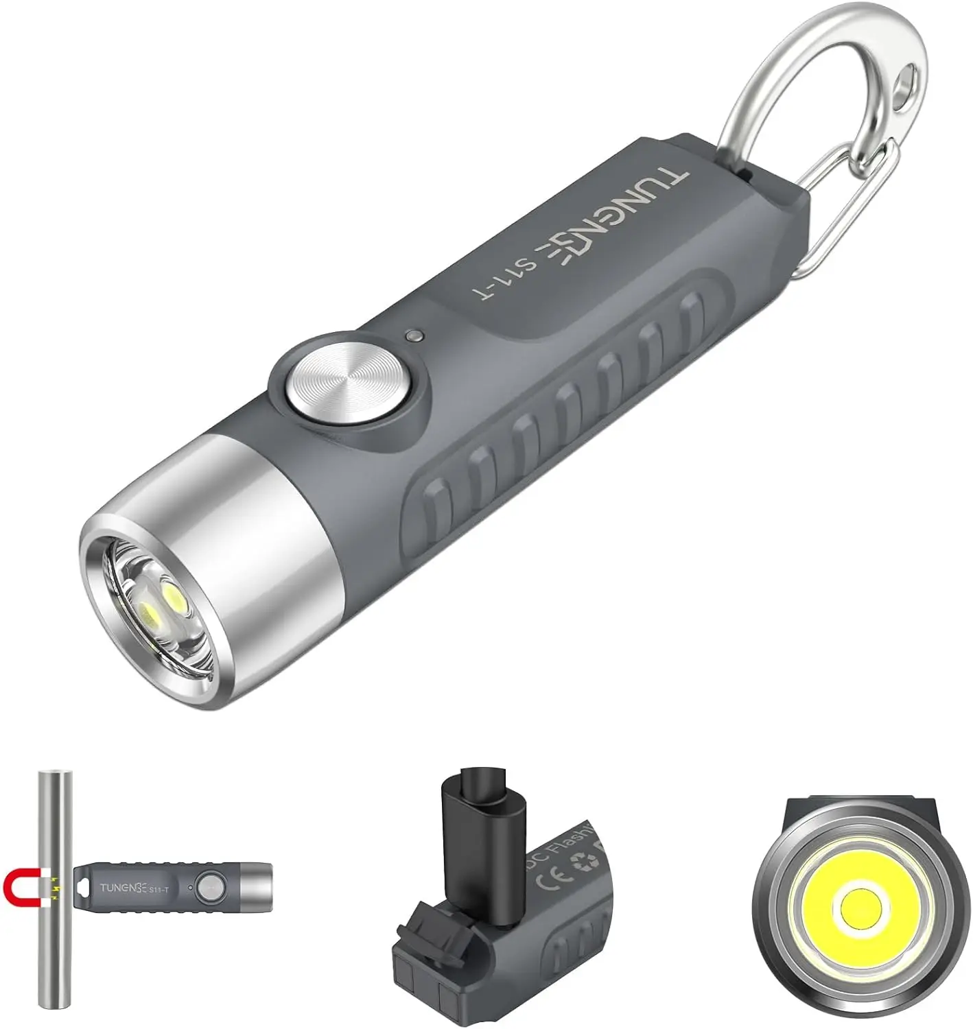 500 Lumens Rechargeable Keychain Flashlight with Magnet