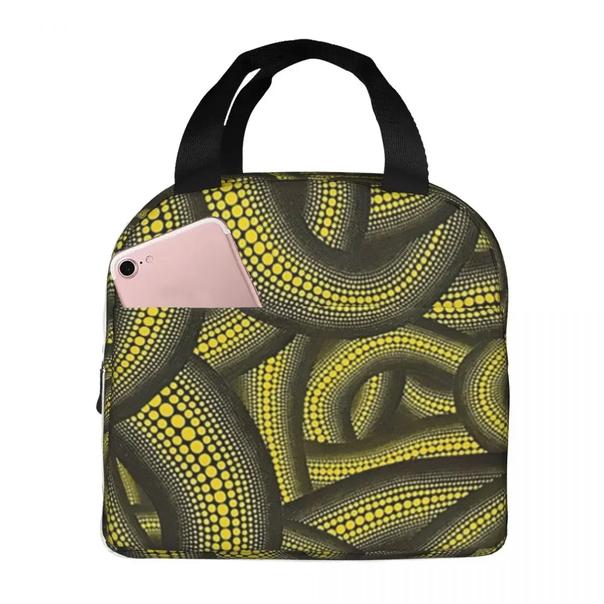 Yayoi Kusama Thermal Insulated Lunch Bag Women Funny Polka Pop Resuable Lunch Tote for Outdoor Picnic Storage Food Box