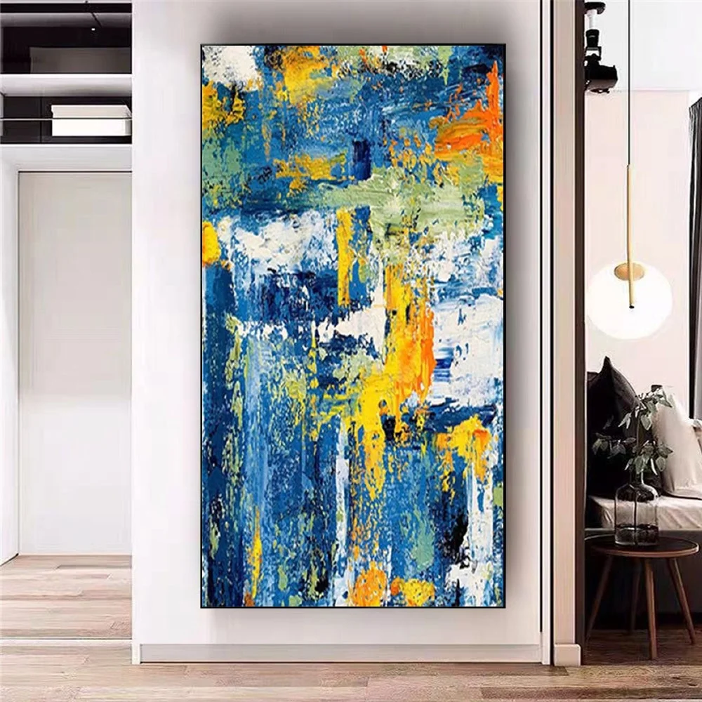 

Nordic Home Decor Exhibits Knife Palette Oil Paintings Abstract Canvas Poster Artwork Handmade Texture Wall Art Picture For Room