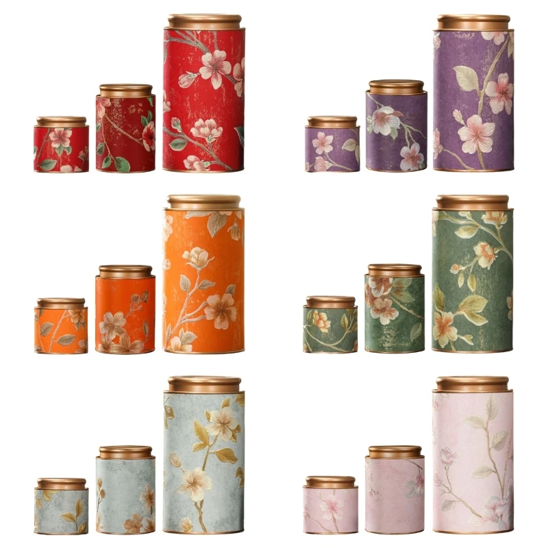 Traditional Modern Fusions Iron Teas Storage Container With Tight Seal Teas Organizers For Loose Leaves Teas Preservations 3XUF