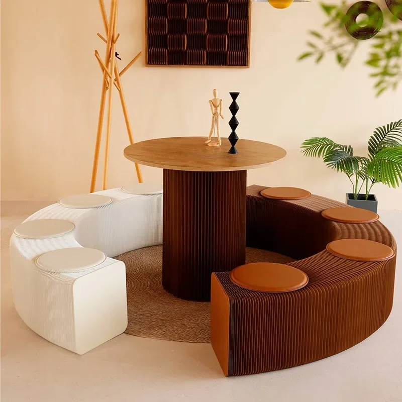 

Retractable simple folding fashion furniture bench dining table shoe changing stool organ chair