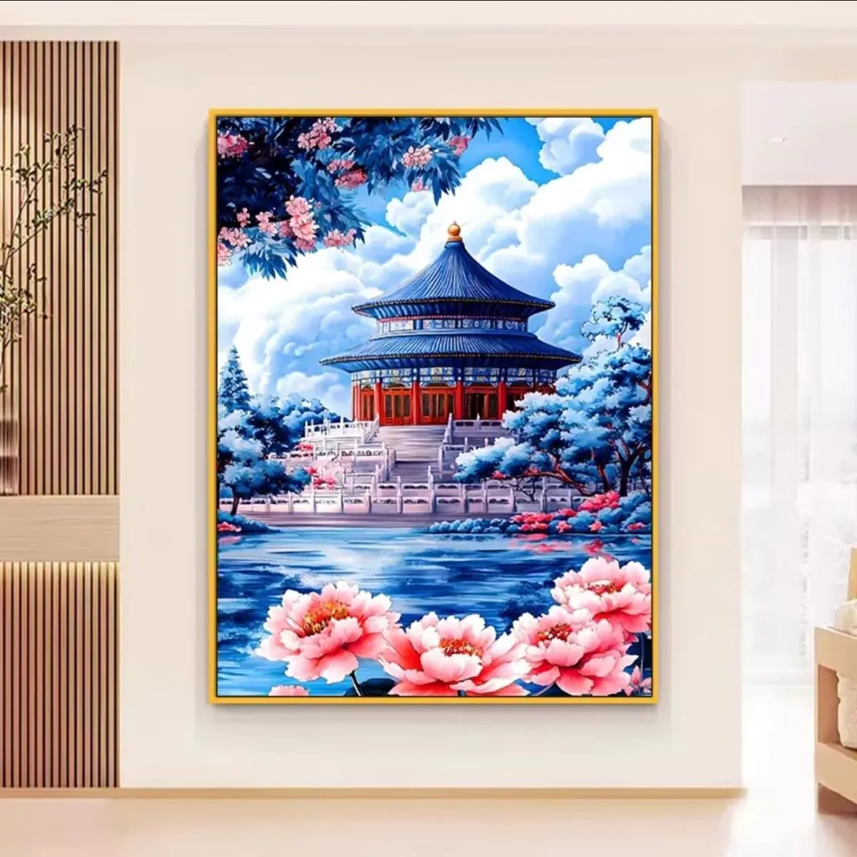 Temple of Heaven  9ct 60x80cm Printed Kits Cross Stitch Embroidery DIY Chinese Style  Needlework Set Home Decor Crafts