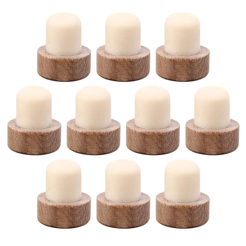 

10 Pcs Wooden Bottle Corks High Quality Simple Design Long Lasting Arbitrary Disassembly Cleaning Kitchen Bar