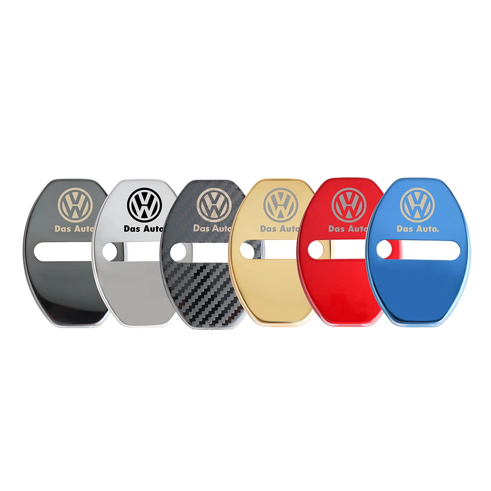 4PCS Car Door Lock Emblem Cover Decal For Volkswagen VW Golf 6 7 MK4 TSI TDI Magotan B5 B6 B7 GTD Touareg Passat Polo Jetta