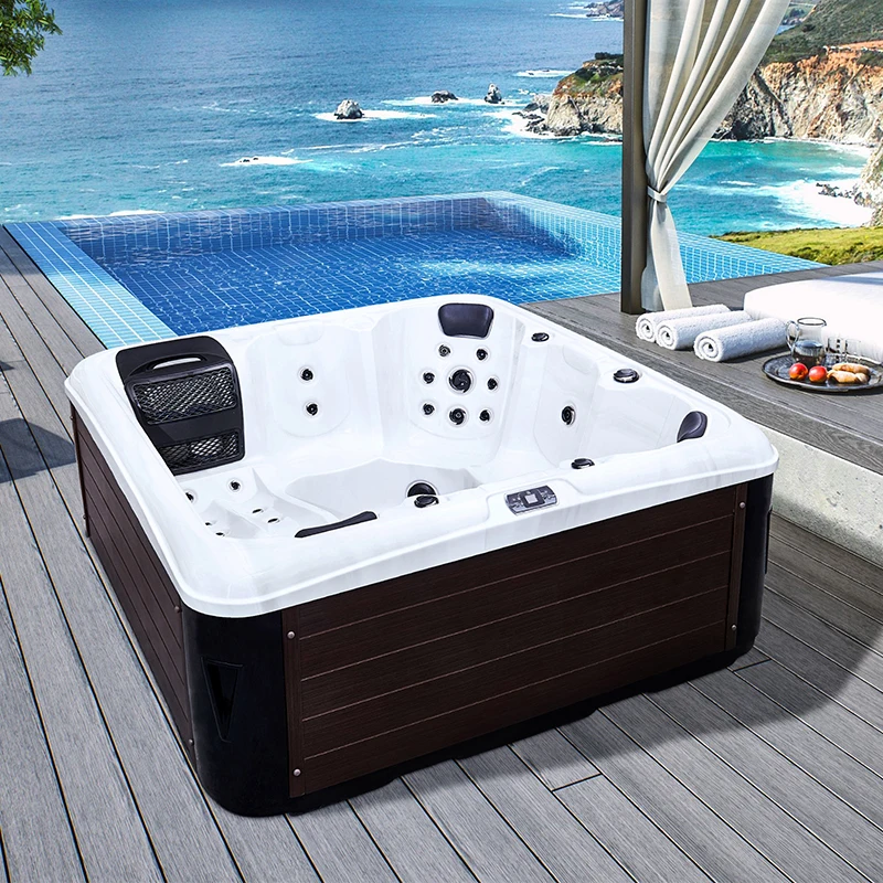 Large Acrylic Swimming Spa Massage Hot Tub Multiple Jets Indoor Outdoor Family Freestanding Bath