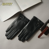 2025 Vintage Men's Gloves Winter Mittens Keep Warm Touch Screen Windproof Driving Guantes Leather Gloves Business