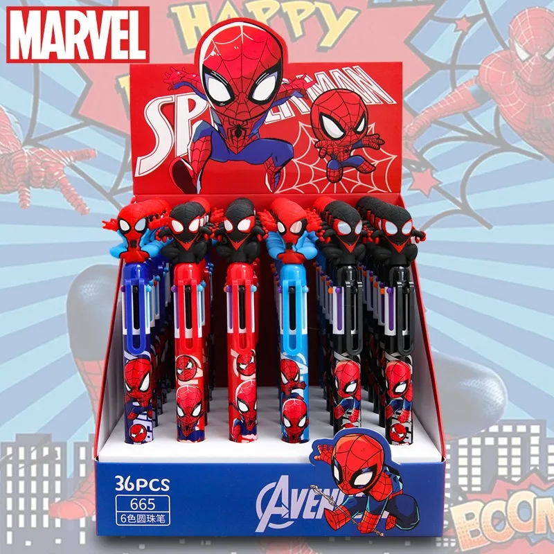 

Marvel Spider-Man Cartoon Ballpoint Pen Iron Man Hulk Deadpool Captain America Cartoon Multi-color Painting Pen Children's Toys