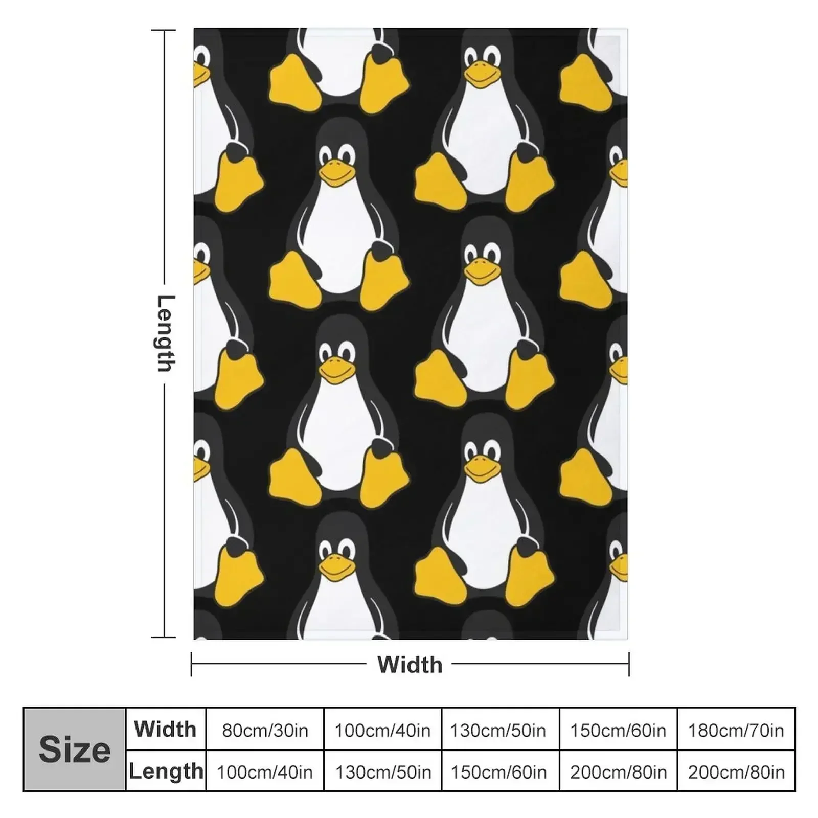 Linux Tux Throw Blanket Furry Polar Soft Plaid decorative Sofas Softest Blankets
