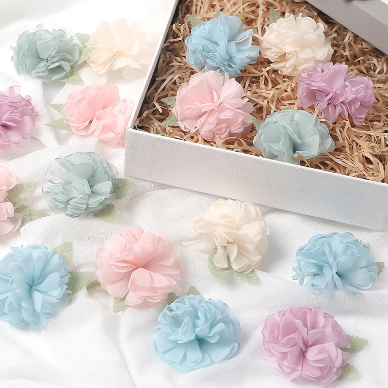 5/10 قطعة 6.5 سنتيمتر الأورجانزا الشاش زهرة DIY بها بنفسك فستان الزفاف الملابس الأحذية القبعات الديكور دبوس الشعر مجوهرات اكسسوارات ورد من الأقمشة #5