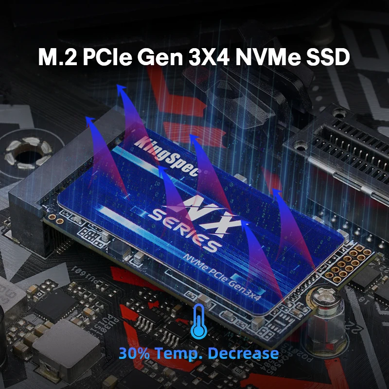 KingSpec SSD NVME M2 128g 256gb 512gb 1tb Drive Solid Hard NMVE Internal Disk M.2 Pci Express 3*4 For Laptop Tablets 2242