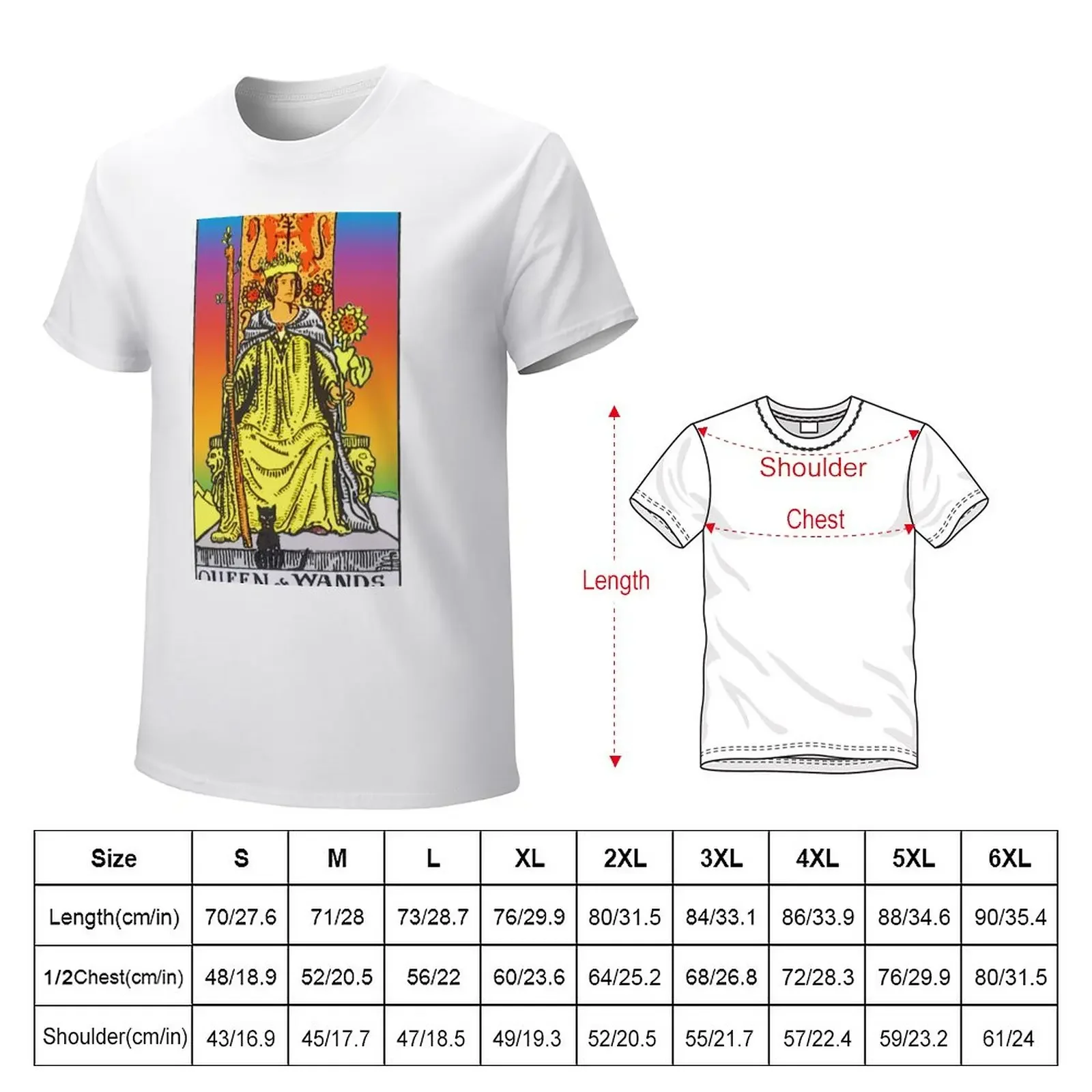 Queen of Wands Tarot T-Shirt graphics Short sleeve tee aesthetic clothes mens t shirts pack