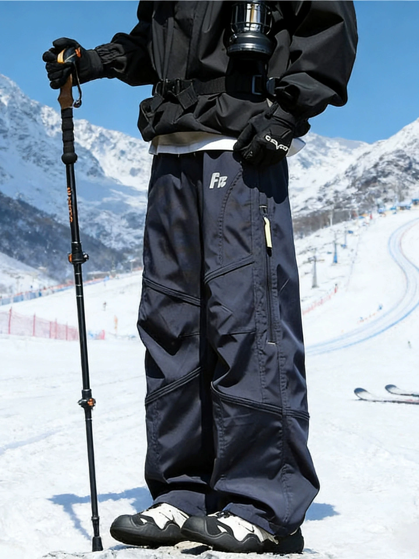 

Men's Winter Ski Pants Fce Lined Cold Resistant Outdoor Climbing Trousers Northeast below 40 Deees Workwear Sle
