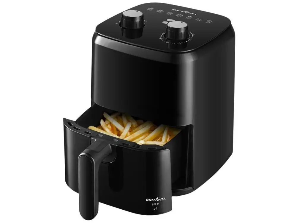 Electric Fryer without Oil/Air Fryer Britannia BFR31 Black with Timer 3L - 220V