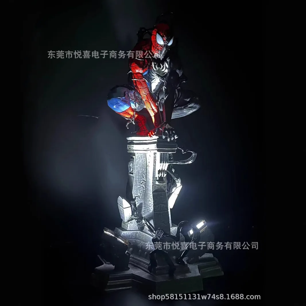 

Light Piderman Venom Symbiote Figure Spider Man Figures Venom Figurine Pvc Desktop Decoration Model Doll Toys Christmas Gift
