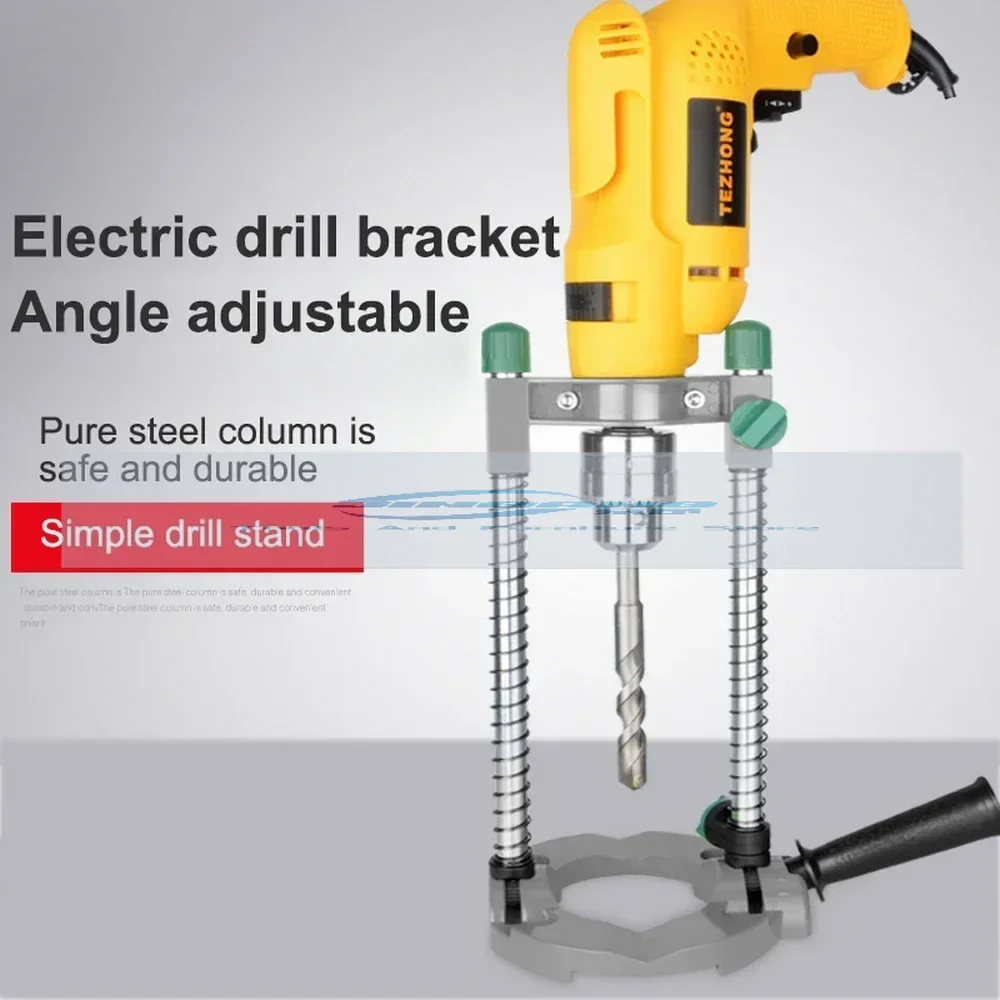 Precision Drill Guide Pipe Drill Holder Stand Drilling Guide with Adjustable Angle and Removeable Handle DIY Frame Tool