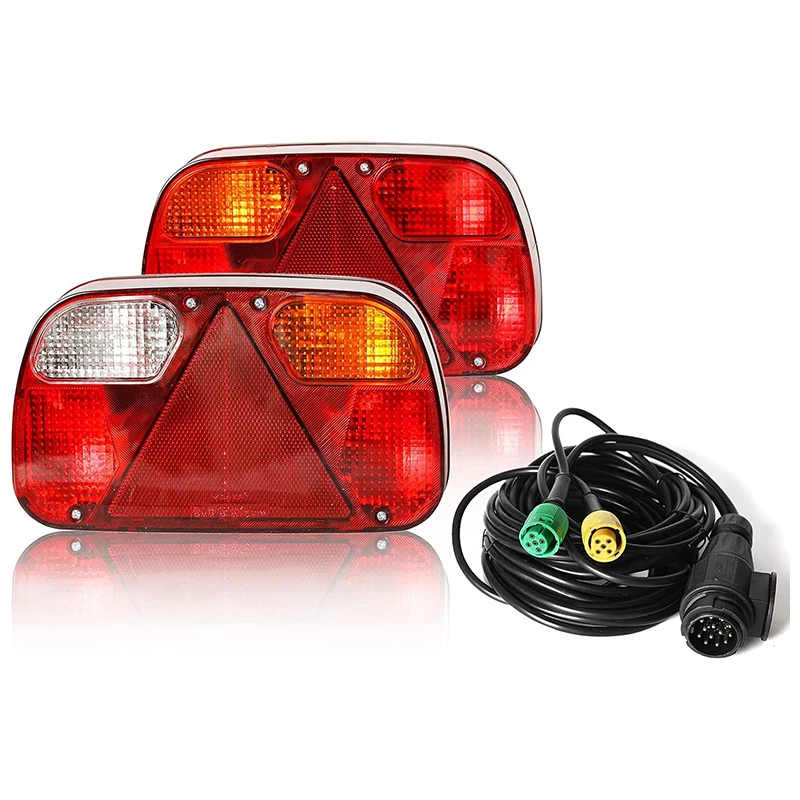 

Yuanjoy 1Set Trailer Rear Lights with 5.5 m Cable And Pre Wired 13 Pin Trailer Plug Wiring Harness Rear Light For Caravans