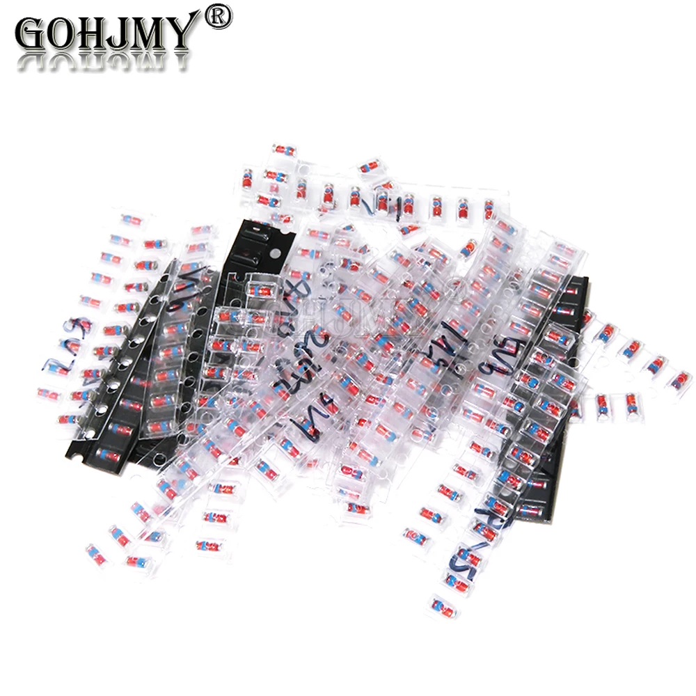 300pcs 30values *10pcs 1/2W 2V-39V LL34 SMD Zener diode package Assorted Kit 2V 2V7 3V 4V3 5V1 6V8 7V5 8V2 9V1 10V 20V 27V 39V 