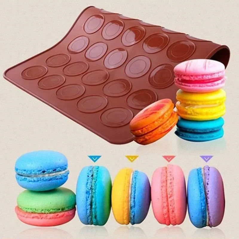 48/30 Holes Non-Stick Silicone Macaron Macaroon Pastry Oven Baking Mould Sheet Mat Diy Mold Useful Tools Cake Bakeware Cake Mold