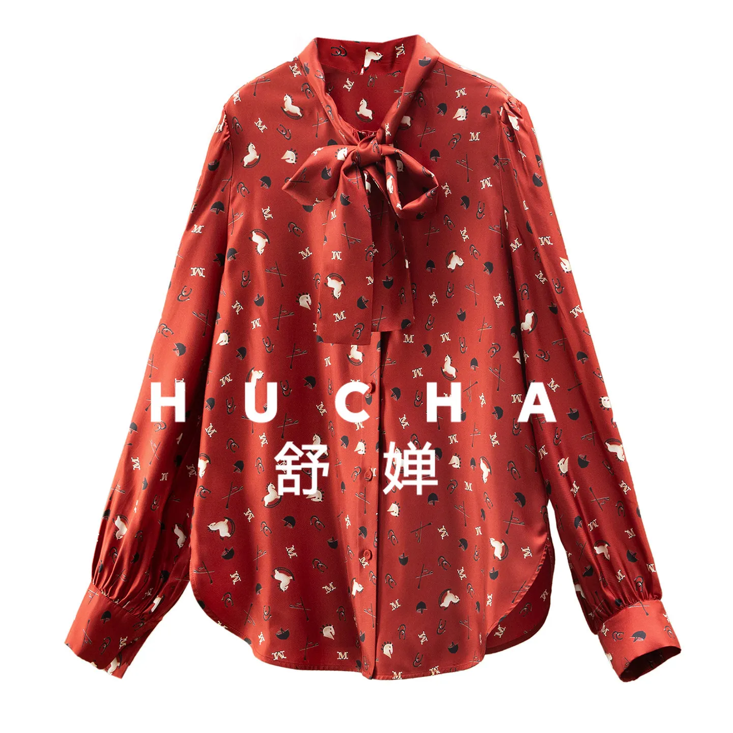 

Элегантная блузка с бантом, роскошная женская блузка с принтом и воротником из натурального шелкового твила, 72I2, Blusas Femininas Com Frete Gratis