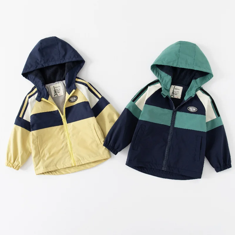 IYEAL Baby Boys Clothes Fleece Hooded Patchwork Windbreaker Outerwear Baby Clothing for 1-7 Years Kids Toddler Boys Jacket Coats