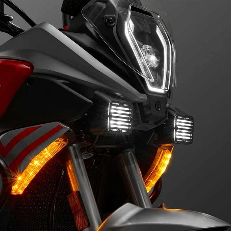 Fit For QJMOTOR SRT600SX SRT550SX SRT 600SX 550SX Motorcycle Dual-Layer Left Right Fog Light Protector Guard Foglight Lamp Cover