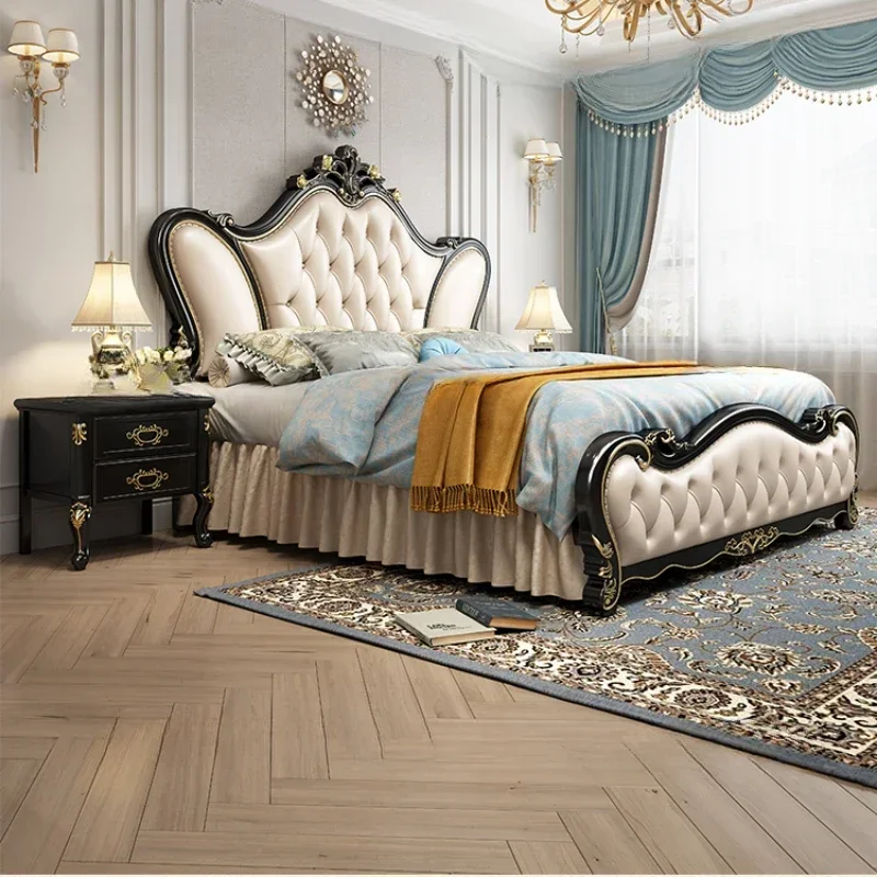 

Modern Luxury Design Double Bed Frame King Size Italian Villa Bed Aesthetic Storage Cama Box Casal Bedroom Set Furniture Queen