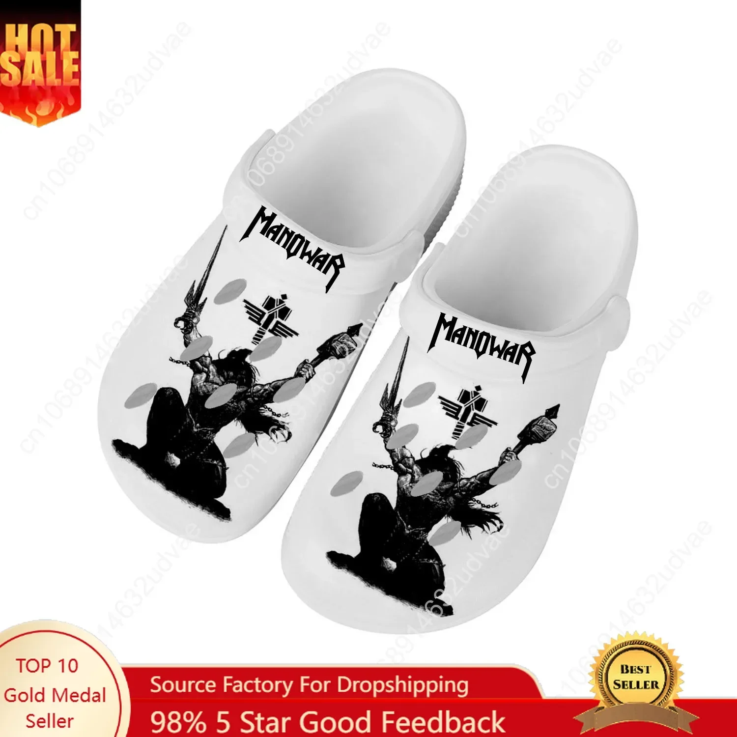 

Manowar Anime Water Shoes Mens Womens Comfortable Fashion Home Garden Clogs Customizd Sandals Beach Breathable Hole Slippers