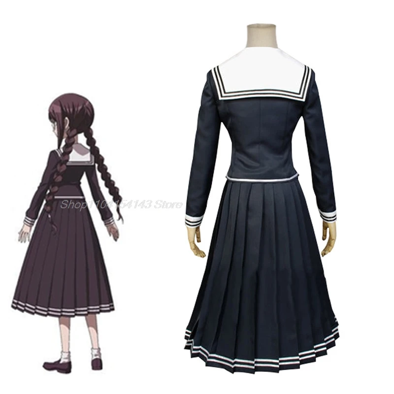 Anime Danganronpa Dangan-Ronpa 2 Toko Fukawa JK schooluniform Set Cosplay Kostuum Pruik Jurk Fullset voor vrouwen meisje geschenken