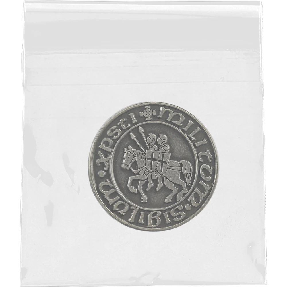 Tempelritter Emaille-Pins Sigillum Militum Xpisti Broschen Mittelalterliche Runde Metall-Abzeichen Kleidung Rucksack Anstecknadel Geschenk – Detail 14