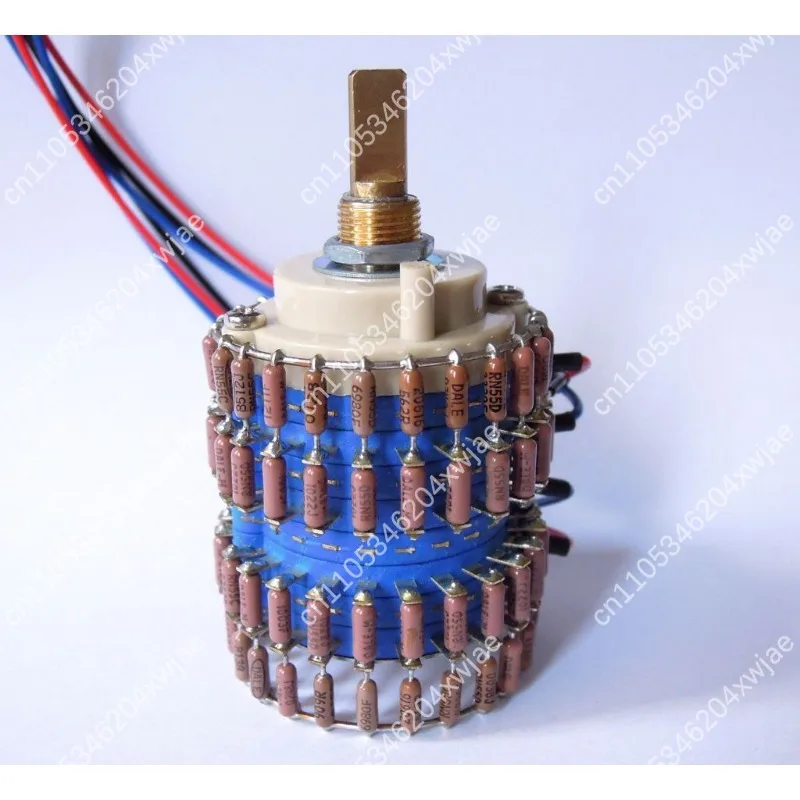 24 Step Dual Channel Full Brown Copper Shaft Stereo Potentiometer Precision Volume Parts For Tube Amp Audio Equipment