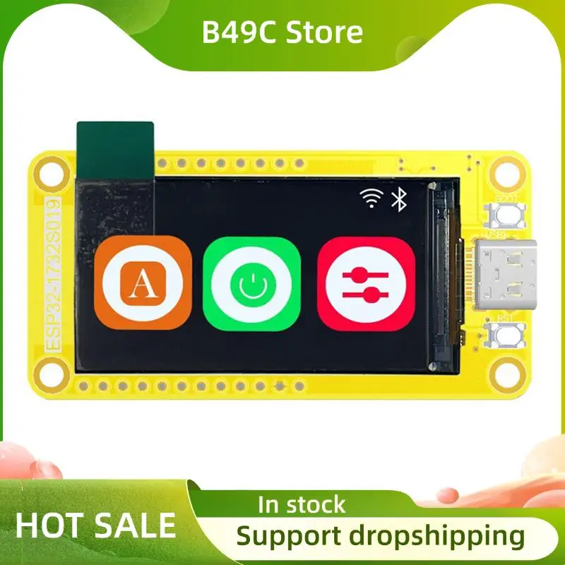 

B49C ESP32-S3 Аксессуары для макетной платы с экраном 1,9-дюймовый TFT-модуль 170X320 Wi-Fi + BT HMI 8M PSRAM 16M Flash LVGL