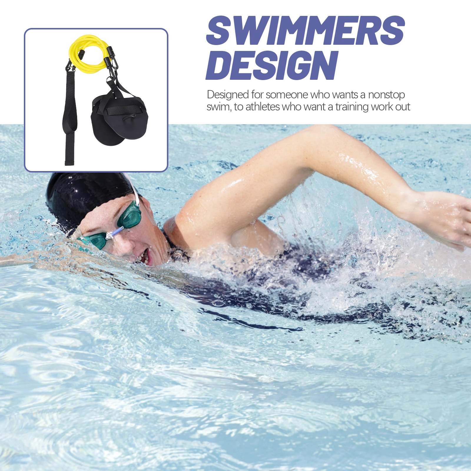 

1pcs Swimming Band Trainer Tether Bungee Rope Strength Swimming Tether Fitness Equipment Pool Exercise Adult Kids