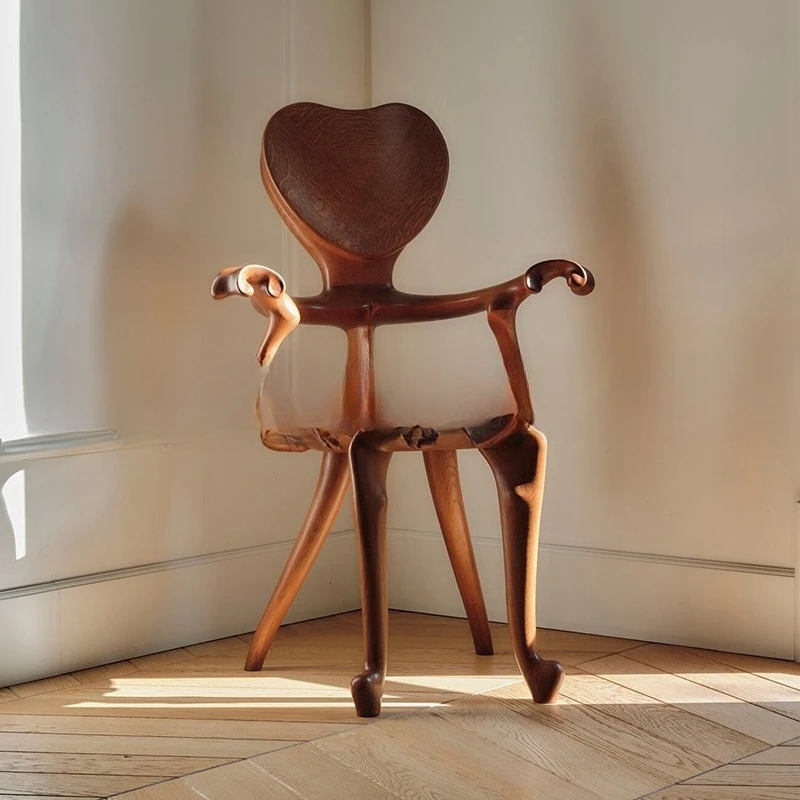 

Medieval solid wood love chair, casual and quiet wind