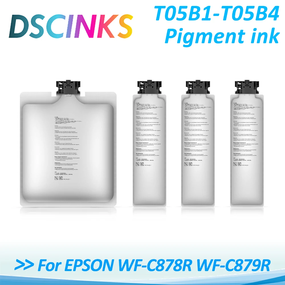 Imagem -02 - Nova Chegada um Conjunto T05b1-t05b4 Bolsa de Tinta com Tinta de Pigmento & Chip para Epson Workforce Pro Wf-r5190dtw Europe Printer