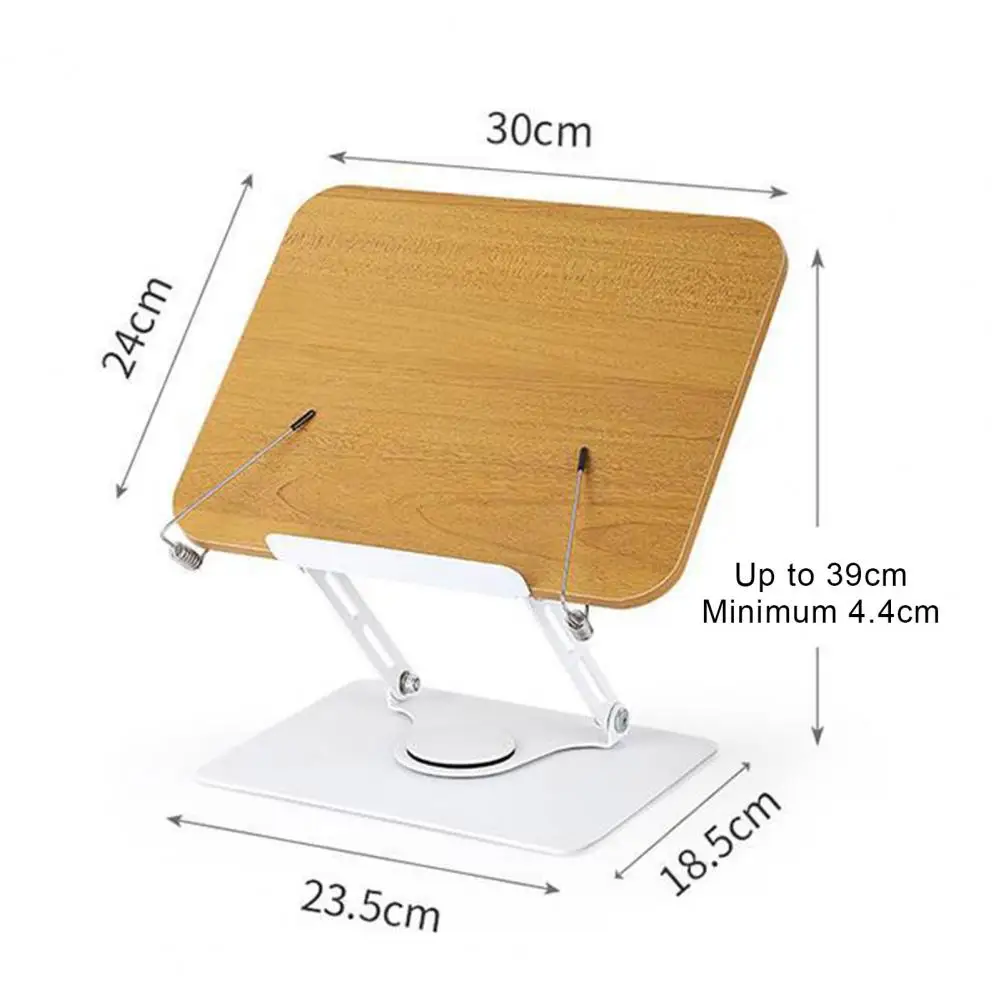 Imagem -06 - Altura Ajustável de Madeira Book Holder Reading Stand 360 ° Swivel Base Elastic Page Clips Reading Holder For Music