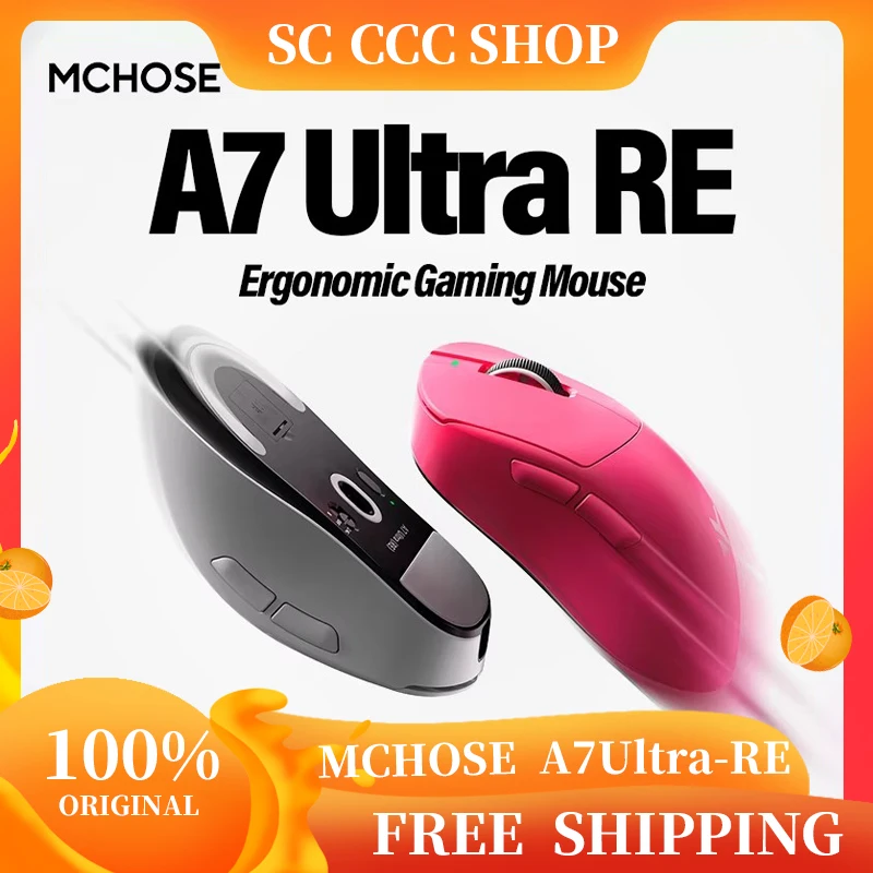 

MCHOSE A7 Ultra RE Gaming Mouse 8000Hz Polling Rate 20000fps 42000DPI 750IPS Super Glide Coating Ergonomic Design 500mAh Battery