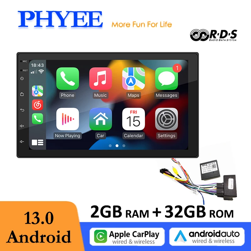 

2 Din 7 inch Android Car Radio, Wireless Carplay, Android-Auto, Bluetooth, for Citroën Berlingo, Jumpy, Peugeot Partner, Expert