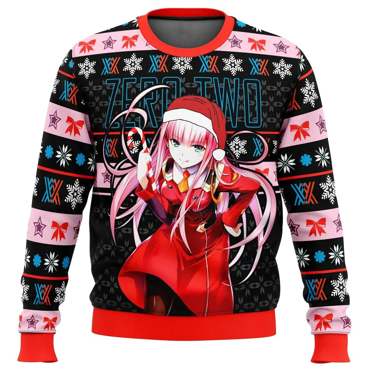 Darling In The Franxx Zero Two Ugly Christmas Sweater Gift Santa Claus Pullover Men 3D Sweatshirt And Top Autumn Winter Clothi